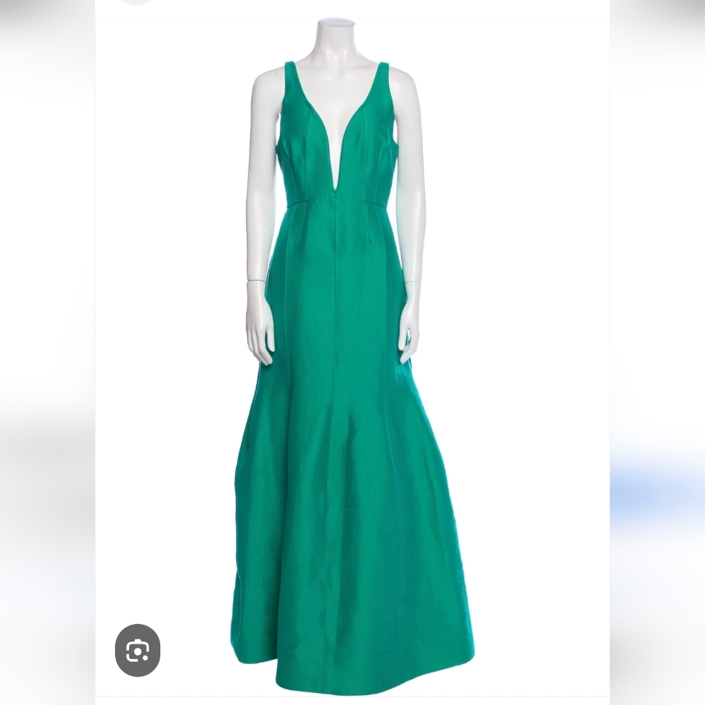 Halston Heritage Deep V Gown Dress